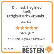 Dr. med. Siegfried Stoll, Tätigkeitsschwerpunkt Hypnose, Mannheim - werkenntdenBESTEN.de Qualitätssiegel