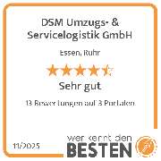 DSM Umzugs- & Servicelogistik GmbH - werkenntdenBESTEN.de Qualitätssiegel