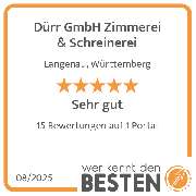 Dürr GmbH Zimmerei & Schreinerei - werkenntdenBESTEN.de Qualitätssiegel