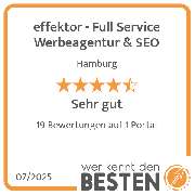 effektor - Full Service Werbeagentur & SEO - werkenntdenBESTEN.de Qualitätssiegel