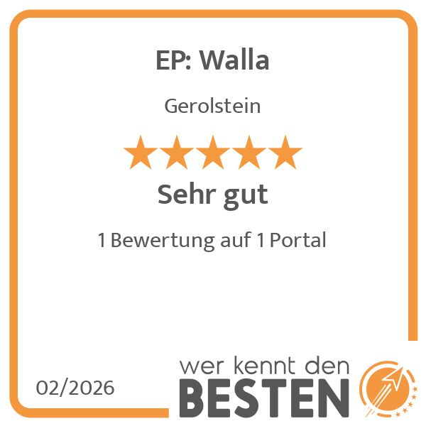 EP: Walla - werkenntdenBESTEN.de Qualitätssiegel