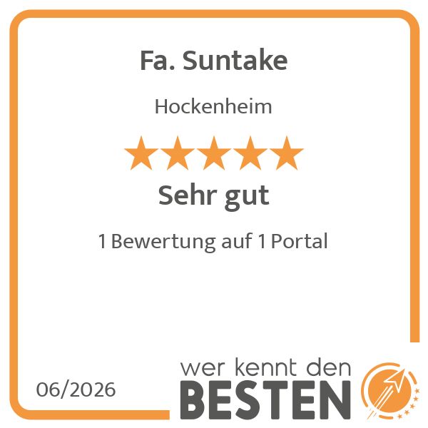 Fa. Suntake - werkenntdenBESTEN.de Qualitätssiegel