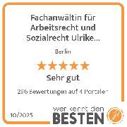 Fachanwältin für Arbeitsrecht und Sozialrecht  Ulrike Herling - werkenntdenBESTEN.de Qualitätssiegel