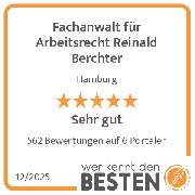 Fachanwalt für Arbeitsrecht Reinald Berchter - werkenntdenBESTEN.de Qualitätssiegel