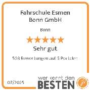 Fahrschule Esmen Bonn GmbH - werkenntdenBESTEN.de Qualitätssiegel