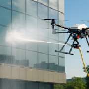 Glasreinigung mit einer Drohne