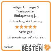 Felger Umzüge & Transporte | Einlagerung | Transporter Vermietung | Ludwigsburg - werkenntdenBESTEN.de Qualitätssiegel