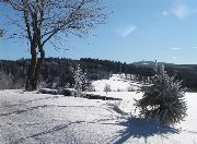 Winter im Erzgebirge. Blick zum Fichtelberg von Crottendorf - Ferienhaus Erzgebirge Familie Ziller, Crottendorf