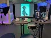 Fotogebell Hundefotografie - Carsten Pöhler - Fotogebell Hundefotografie - Carsten Pöhler Fotostudio Münster mit Projektion eines Hundeportraits, professionelle Bildbearbeitung und Präsentation für Tierfotografie.