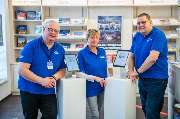 Freie Presse Shop - Für Sie vor Ort, Carsten Salzer, Katrin Geyer und Stefan Conrad.