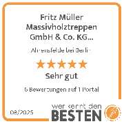 Fritz Müller Massivholztreppen GmbH & Co. KG Treppenstudio Berlin - Ahrensfelde - werkenntdenBESTEN.de Qualitätssiegel