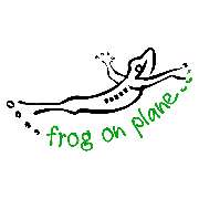frog on plane travel Logo