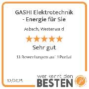 GASHI Elektrotechnik - Energie für Sie - werkenntdenBESTEN.de Qualitätssiegel