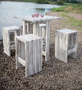 Gastroline24 Ltd. & Co.KG - Holztisch mit 4 Sitzmöglichkeiten