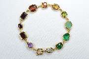 Gisela Nicolaysen Goldschmiede-Meisterin - Armband Silber, feingoldplattiert mit 12 Farbedelsteinen