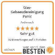 Glas-Gebaeudereinigung Panic - werkenntdenBESTEN.de Qualitätssiegel