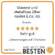 Glaserei und Metallbau Ziller GmbH & Co. KG - werkenntdenBESTEN.de Qualitätssiegel