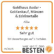 Goldhaus Asslar - Goldankauf, Münzen & Edelmetalle - werkenntdenBESTEN.de Qualitätssiegel