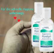 Wenn mal kein Wasser und Seife vorhanden ist. Das Handgel reinigt ohne zu kleben. HAKA Partnerin Haskic