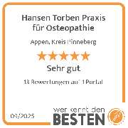 Hansen Torben Praxis für Osteopathie - werkenntdenBESTEN.de Qualitätssiegel