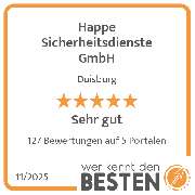 Happe Sicherheitsdienste GmbH - werkenntdenBESTEN.de Qualitätssiegel