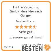 Heifra Recycling GmbH  Herr Heinrich Gerner - werkenntdenBESTEN.de Qualitätssiegel