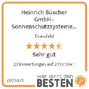 Heinrich Büscher GmbH–Sonnenschutzsysteme – - werkenntdenBESTEN.de Qualitätssiegel