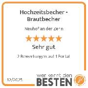 Hochzeitsbecher - Brautbecher - werkenntdenBESTEN.de Qualitätssiegel