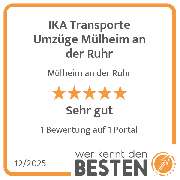 IKA Transporte Umzüge Mülheim an der Ruhr - werkenntdenBESTEN.de Qualitätssiegel