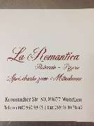 Italienisches Restaurant | La Romantica Ristorante | München - Speisekarte Vorderseite - Italienisches Restaurant | La Romantica Ristorante | München