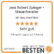 Jens Robert Spinger - Steuerberater - werkenntdenBESTEN.de Qualitätssiegel