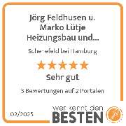 Jörg Feldhusen u. Marko Lütje Heizungsbau und Sanitärtechnik GmbH - werkenntdenBESTEN.de Qualitätssiegel