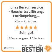 Julias Beräumservice - Haushaltsauflösung, Entrümpelung, Wohnungsberäumung - werkenntdenBESTEN.de Qualitätssiegel