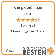 Kamp Gerüstbau - werkenntdenBESTEN.de Qualitätssiegel