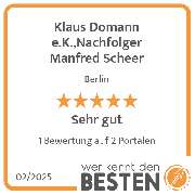 Klaus Domann e.K.,Nachfolger  Manfred Scheer - werkenntdenBESTEN.de Qualitätssiegel