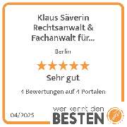 Klaus Säverin Rechtsanwalt & Fachanwalt für Verkehrsrecht - werkenntdenBESTEN.de Qualitätssiegel