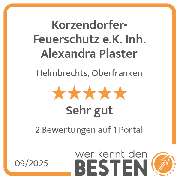 Korzendorfer-Feuerschutz e.K. Inh. Alexandra Plaster - werkenntdenBESTEN.de Qualitätssiegel