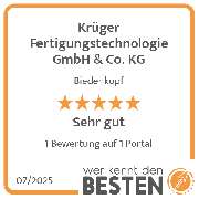 Krüger Fertigungstechnologie GmbH & Co. KG - werkenntdenBESTEN.de Qualitätssiegel