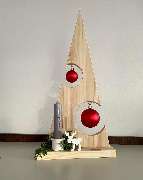 Kunstkraemerin Silke Kulosa - Weihnachtsbaum mit Kugeln, Christbaum, Adventsdeko. Minimalistisch. handmade. 
Eure Kunstkrämerin Silke in Erfurt / Thüringer Wald.