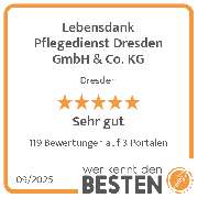 Lebensdank Pflegedienst Dresden GmbH & Co. KG - werkenntdenBESTEN.de Qualitätssiegel