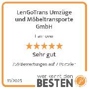 LenGoTrans Umzüge und Möbeltransporte GmbH - werkenntdenBESTEN.de Qualitätssiegel