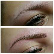 Augenbrauen in Härchenzeichnung vor und nach der Pigmentierung - Long Time Liner - Anke Kolb Conture Make-up, Berlin