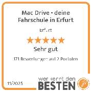 Mac Drive - deine Fahrschule in Erfurt - werkenntdenBESTEN.de Qualitätssiegel