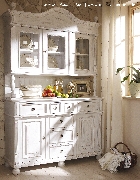 Buffetschrank im Landhausstil - Weiß shabby chic gewischt & Massivholz Kiefer - Massivholzmöbel Rose - Onlineshop, Neubrandenburg