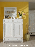 Landhaus Kommode in Antik weiß & Massivholz Kiefer - Massivholzmöbel Rose - Onlineshop, Neubrandenburg