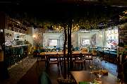 MAUI - Hawasian & Vietnamese Restaurant | München Ludwigpalais - Heller und stilvoll eingerichteter Restaurantbereich mit großflächigen Sitzbereichen, Pflanzenakzenten und moderner Lichtgestaltung – ein Ort zum Wohlfühlen.