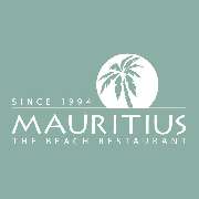 Mauritius Restaurant Stuttgart-Süd - Mauritius Logo: Das Markenzeichen von Mauritius – The Beach Restaurant. Modernes Branding mit sommerlichen Elementen, das für entspannte Atmosphäre, leckeres Essen & Urlaubsfeeling steht.