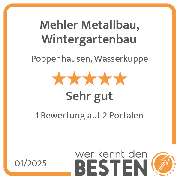 Mehler Metallbau, Wintergartenbau - werkenntdenBESTEN.de Qualitätssiegel