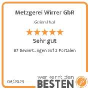 Metzgerei Wirrer GbR - werkenntdenBESTEN.de Qualitätssiegel