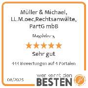 Müller & Michael, LL.M.oec,Rechtsanwälte, PartG mbB - werkenntdenBESTEN.de Qualitätssiegel